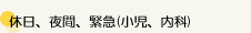 休日、夜間、緊急(小児、内科)